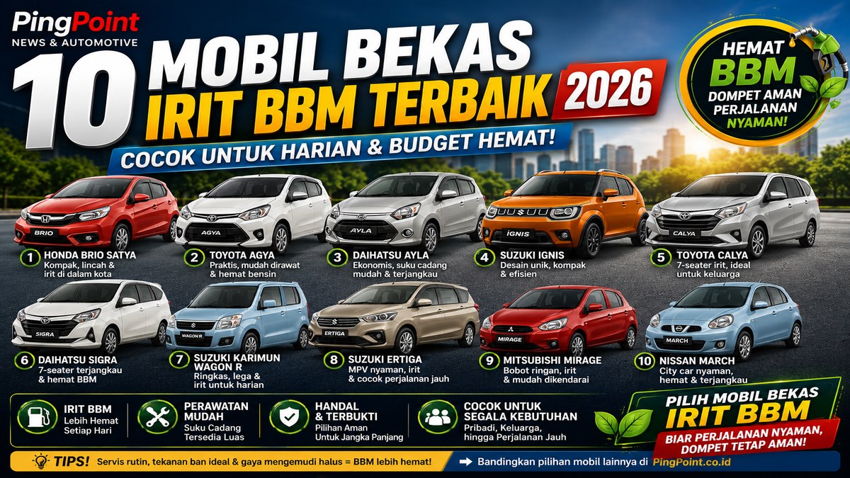 10 Mobil Bekas Irit BBM Terbaik 2026