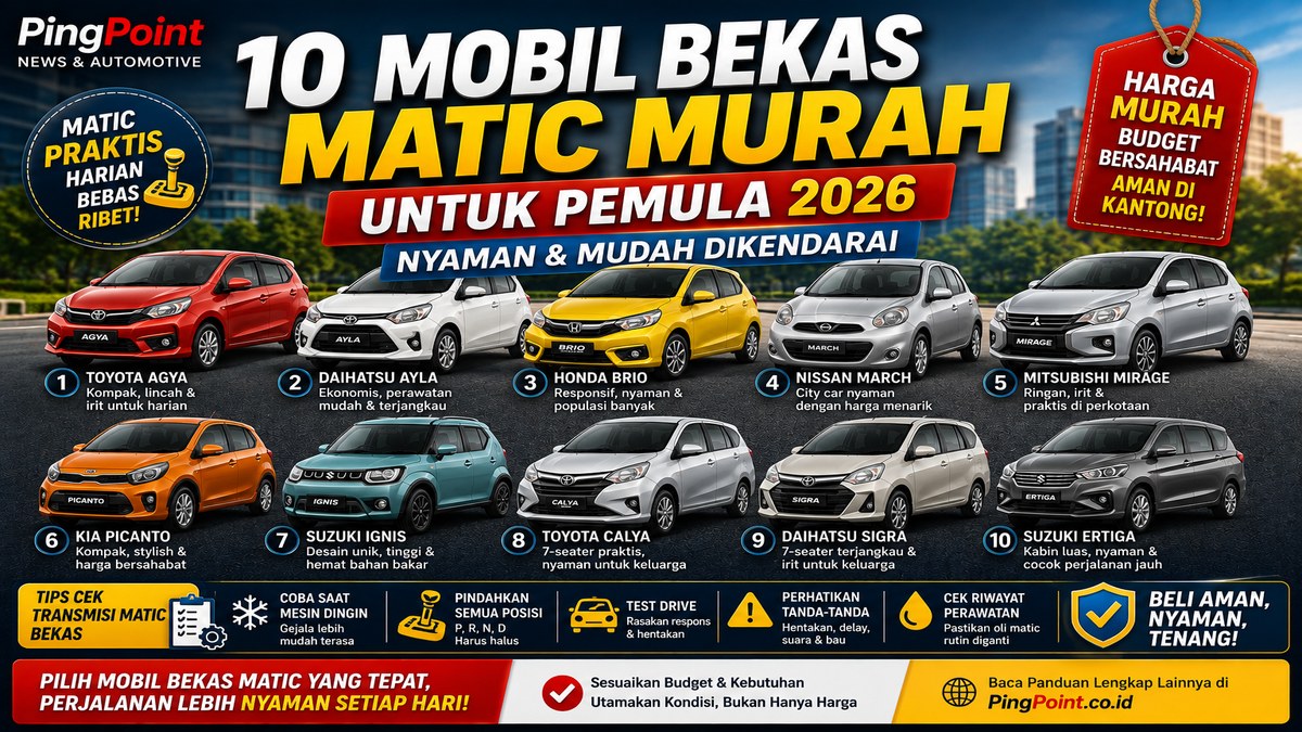 10 Mobil Bekas Matic Murah untuk Pemula 2026